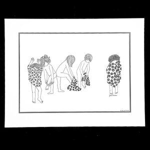 Julie Corsover Children's Prints "After the Bath" - Vintage 1974 Unframed - New